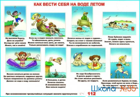 Памятки для детей и родителей о мерах безопасности во время нахождения на водных объектах